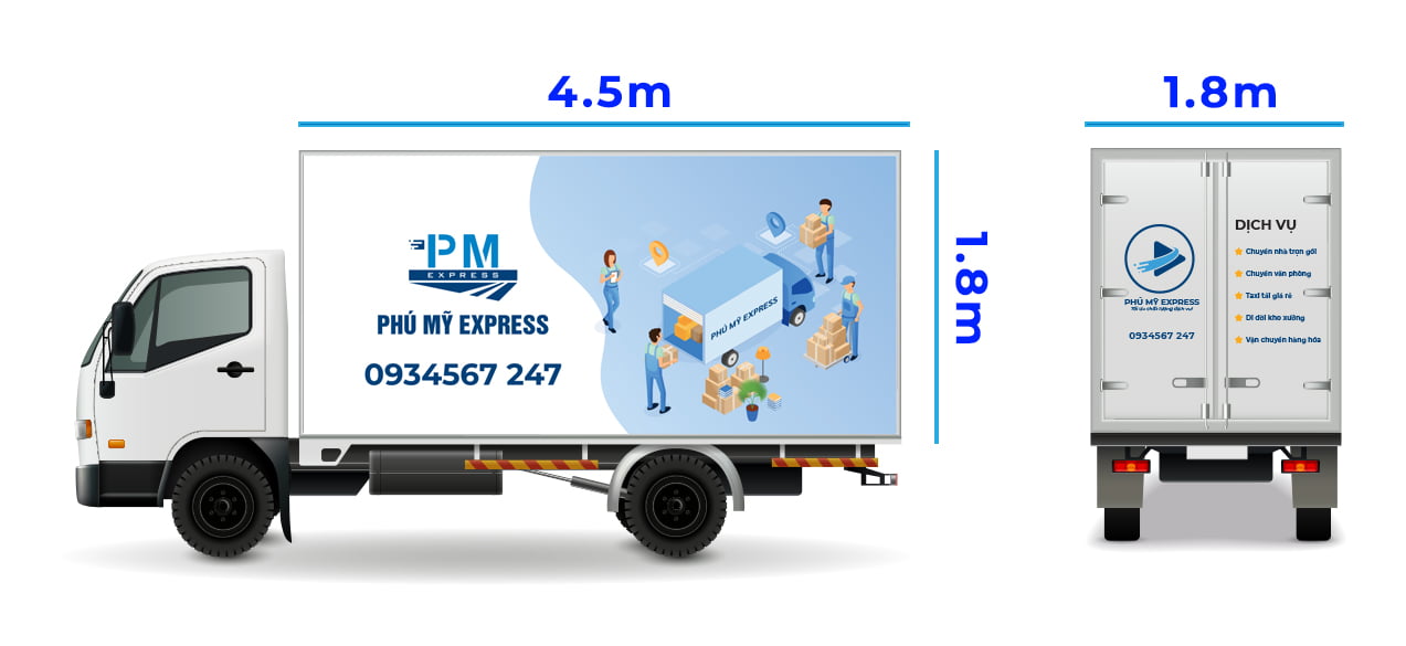kích thước thùng xe tải 2 tấn