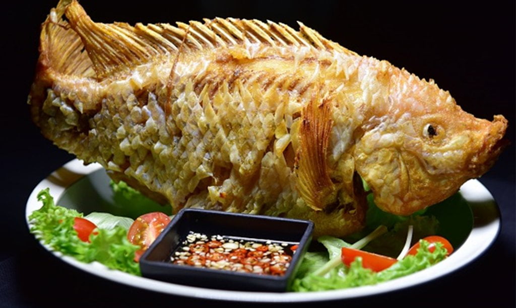 Cá điêu hồng chiên xù