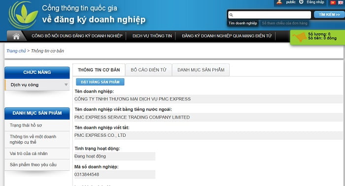 Tra cứu thông tin công ty