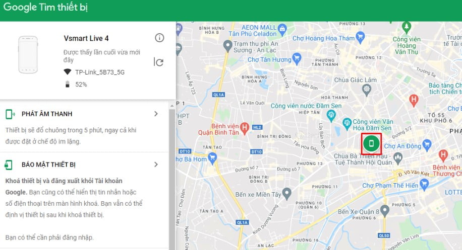 Tìm điện thoại Android bằng Find My Device