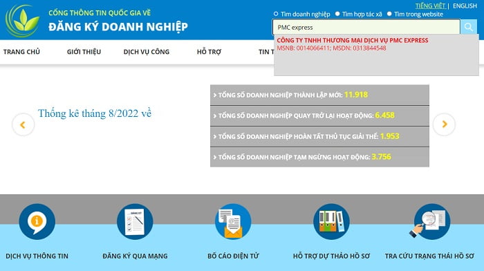 tra cứu thông tin doanh nghiệp